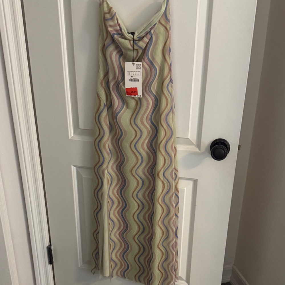 Multicolor Zigzag Pattern Dress from zara brand new with tag